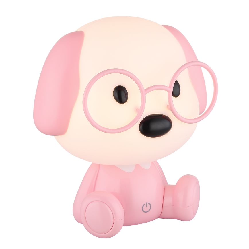 Globo 21761P - Luz nocturna infantil LED recargable y regulable PUPPY 1 W/5 V 500 mAh rosa